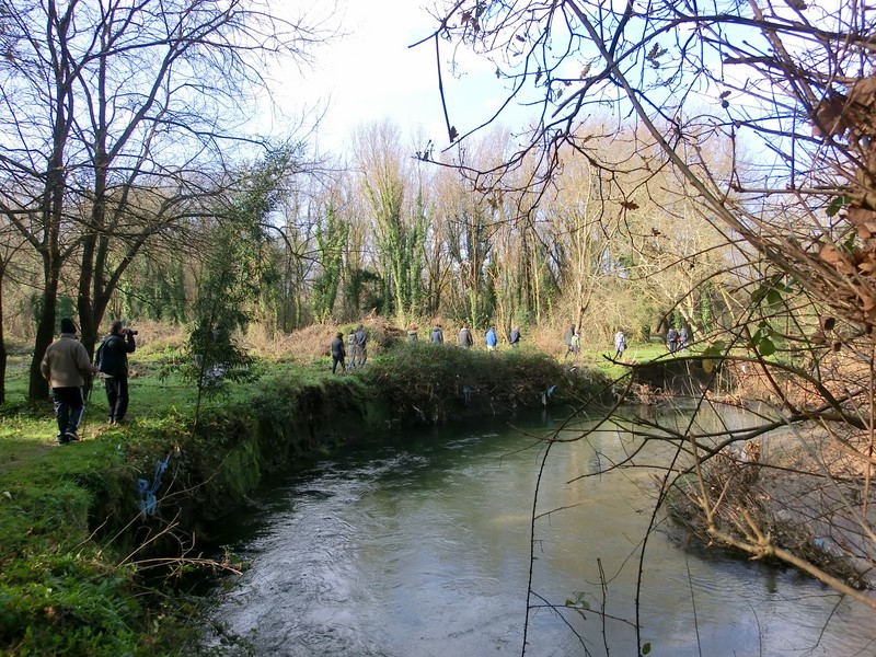 Nas fotografias os autores do proxecto explicando algún dos moitos aspectos de interese do percorrido