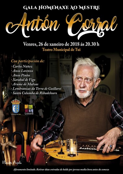 Tui homenaxea a Antón Corral, figura clave na música tradicional galega