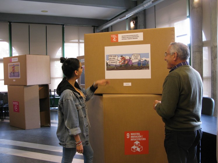 Estréase en Nigrán unha exposición de viñetas sobre os Obxectivos de Desenvolvemento Sostible