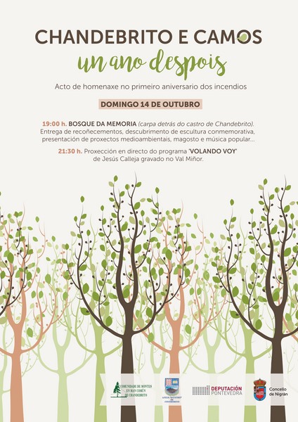 O Concello de Nigrán organiza en Chandebrito unha homenaxe no primeiro aniversario dos incendios
