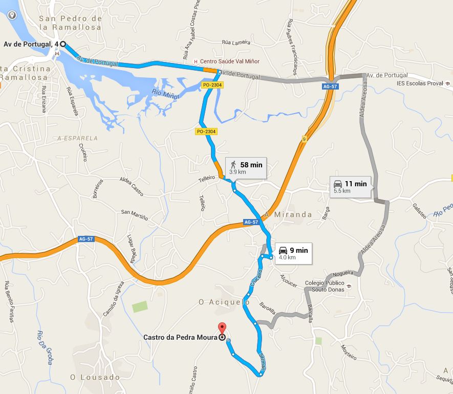 Cómo chegar: (Mapa) Non existen carteis informativos nas carreteiras circundantes. No mapa sinálanse as rutas máis accesibles.