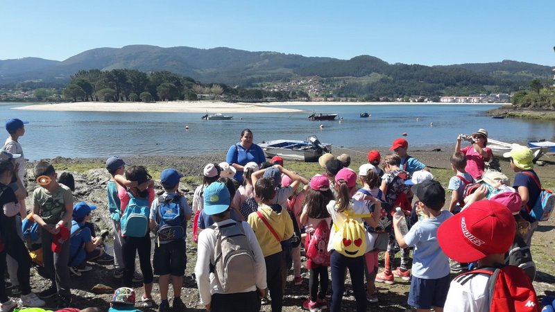 O Obradoiro de Turismo Valmiñor III leva alumnos do CEIP Serra de Vincios de visita polo ecosistema dunar Praia América-Panxón