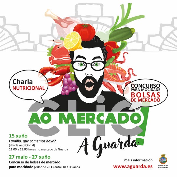 A Guarda lanza unha campaña para que tamén a xente xove merque no seu Mercado