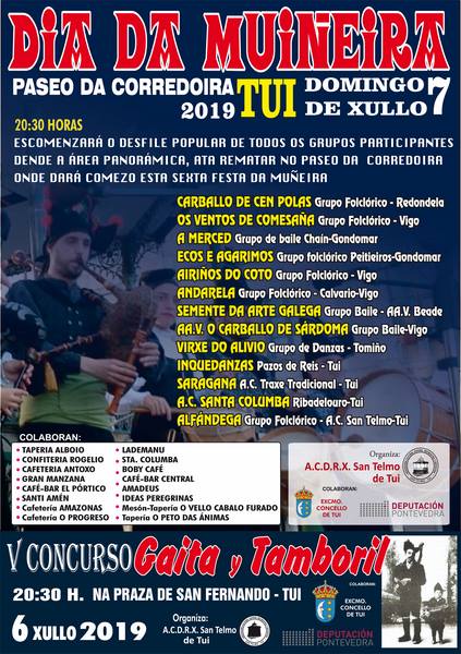 Tui celebra esta fin de semana o Concurso de Gaita e Tamboril e o Día da Muiñeira