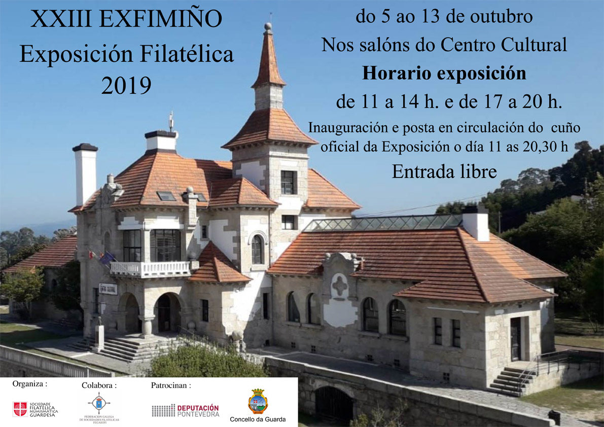 A Guarda celebra do 5 ao 13 de outubro a XXIII edición da Mostra filatélica Exfimiño 