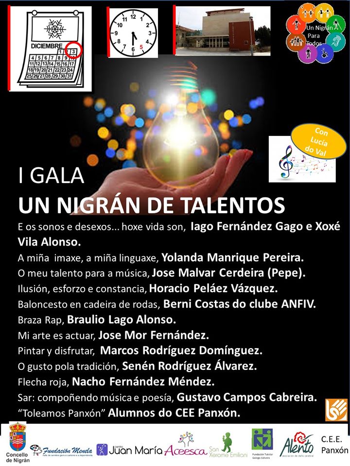 Nigrán celebra o Día Internacional da Discapacidade coa 'I Gala de Talentos' para dar visibilidad ás diferentes aptitudes das persoas 